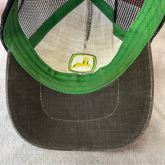 John Deere Dark Grey Mesh Snapback OS Hat Cap Unisex - Picture 8 of 12